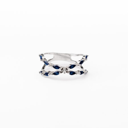 Anel Duo Marquise Azul