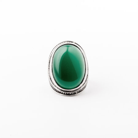 Anel Ágata Verde Oval